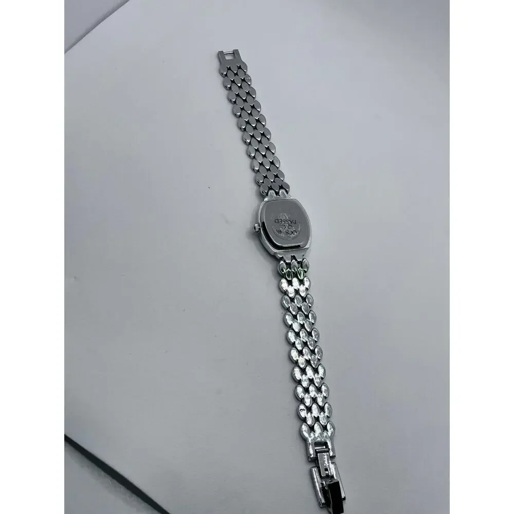 Gruen II Women's Silver Tone Watch Black Gray Analog‎ *new battery*
